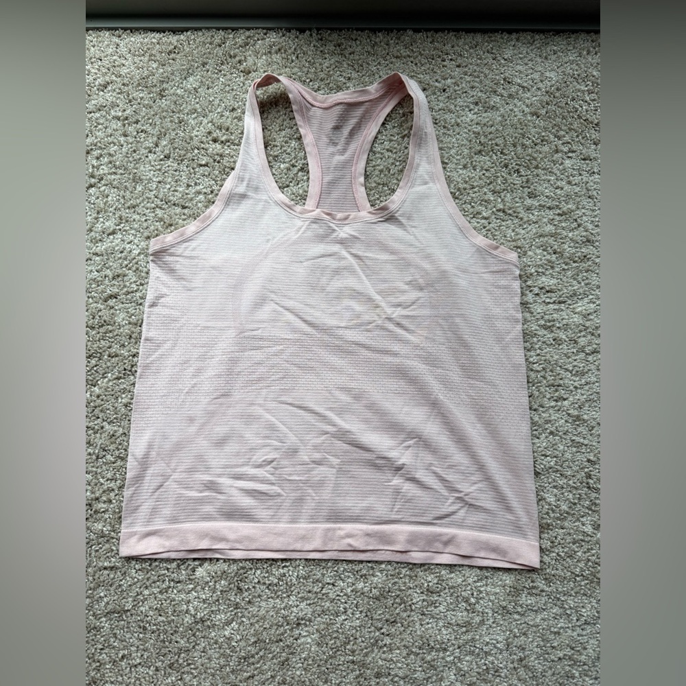 Lululemon Light Pink Women's Swiftly Tech waist length Tank Top